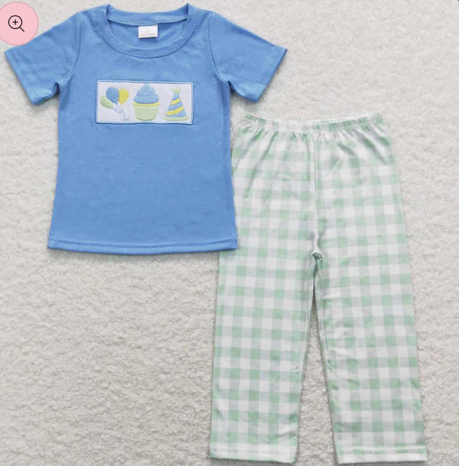 Boy/girl matching embroidered birthday pyjamas