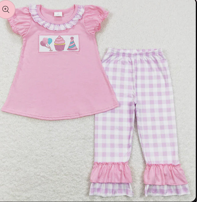 Boy/girl matching embroidered birthday pyjamas
