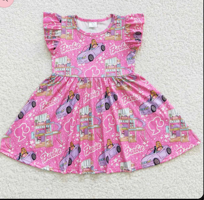Printed Barbie world dress