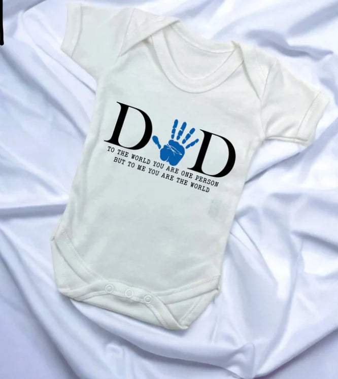 Dad hand print to the world vest
