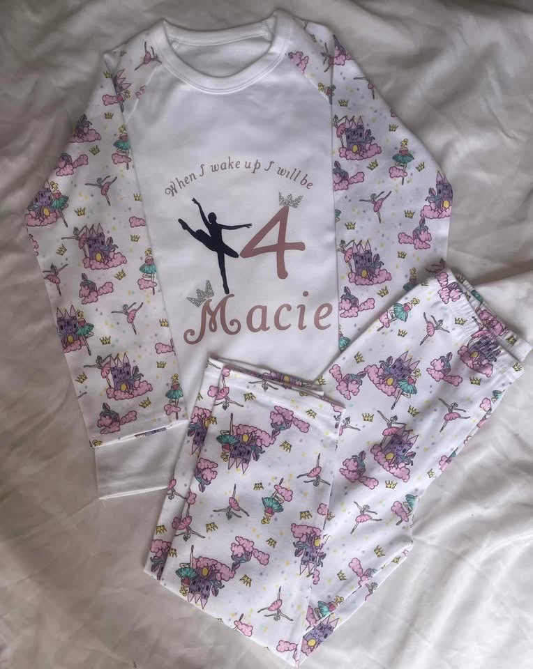 Ballerina princess birthday pyjamas