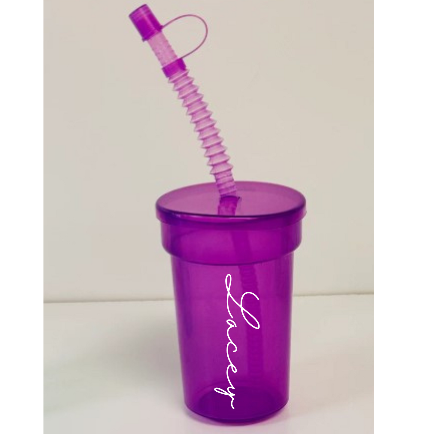 14oz Purple cup with straw (not personalised)