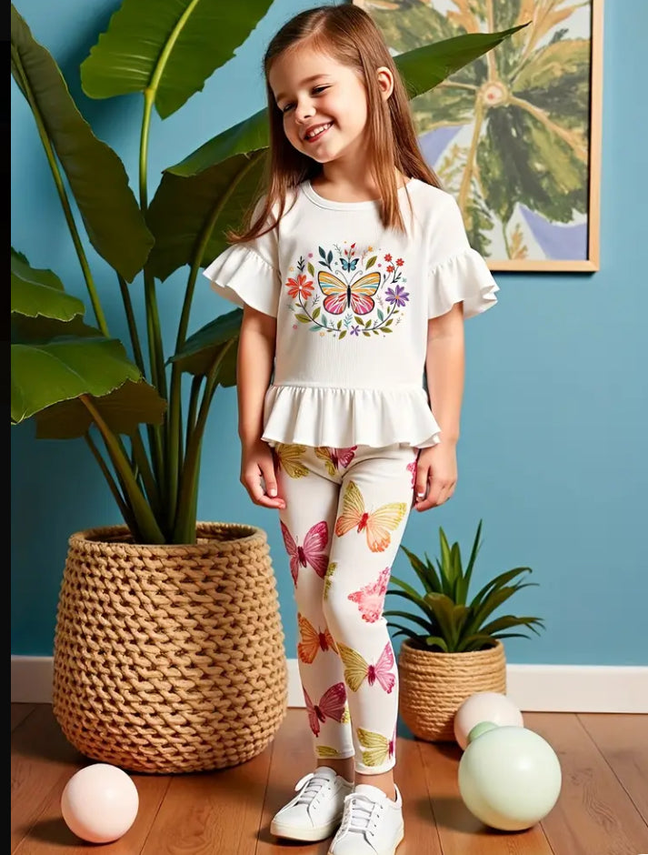 Butterfly print leggings set
