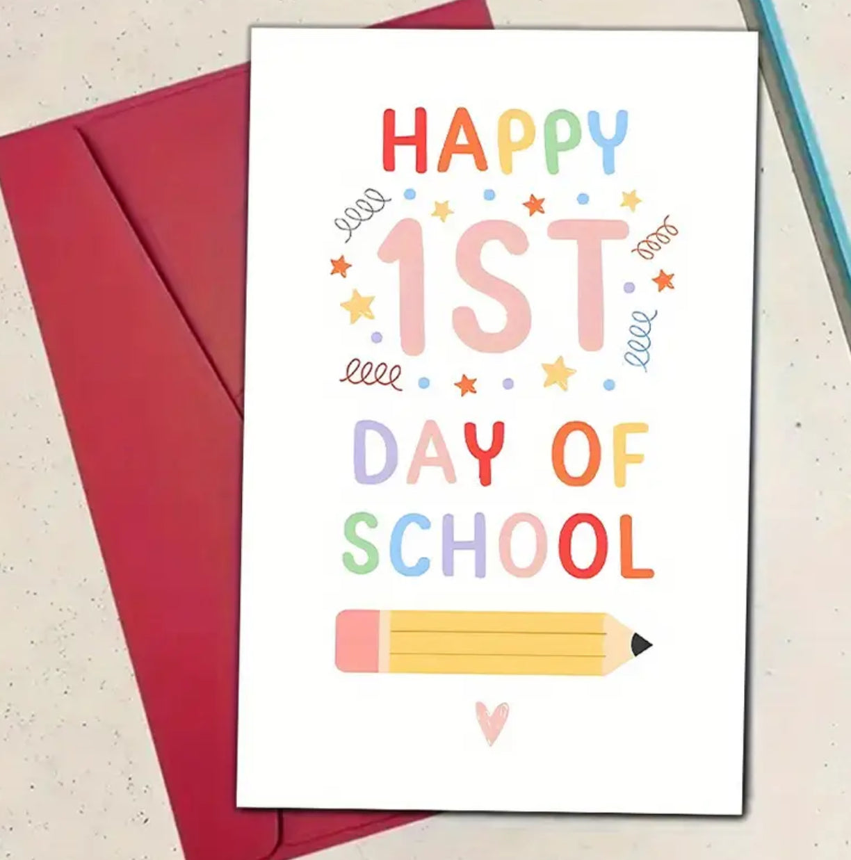 Happy first day of school card