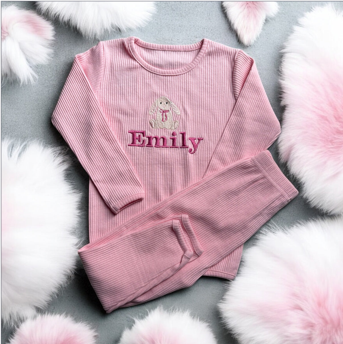 Embroidered little bunny personalised loungesets