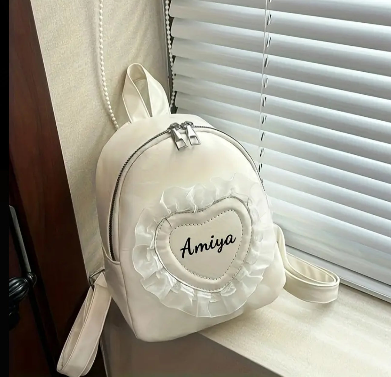 Personalised heart backpack