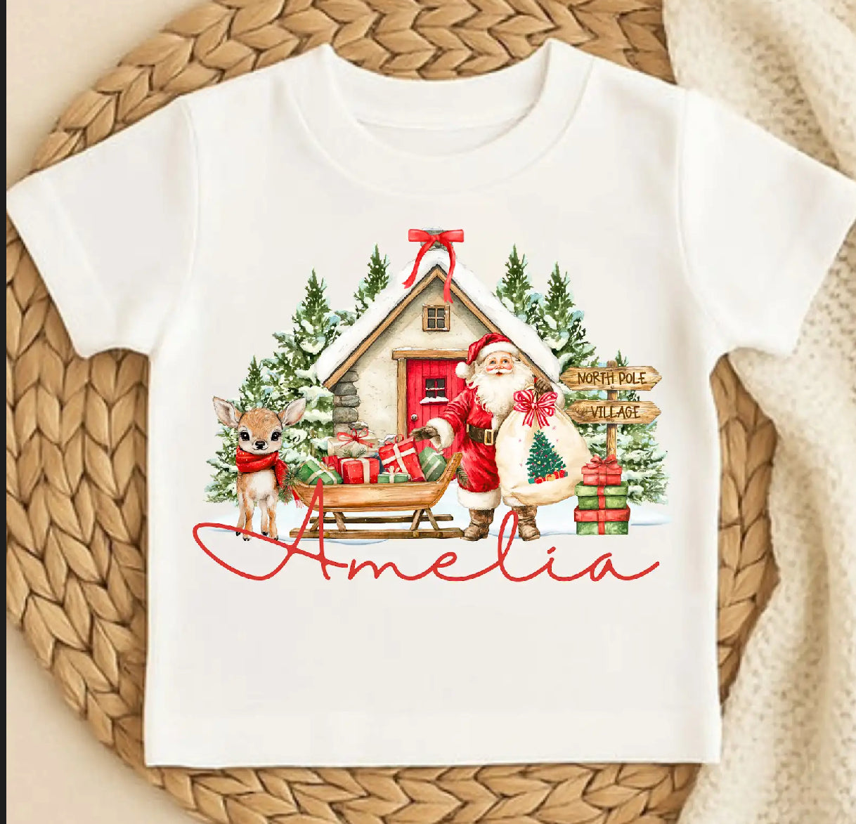 Little Christmas house personalised T shirt