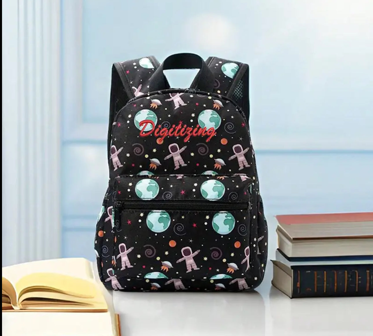 Embroidered space man backpack