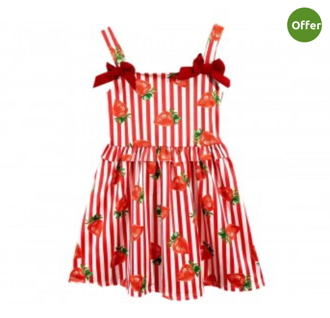 Strawberry striped bow dress