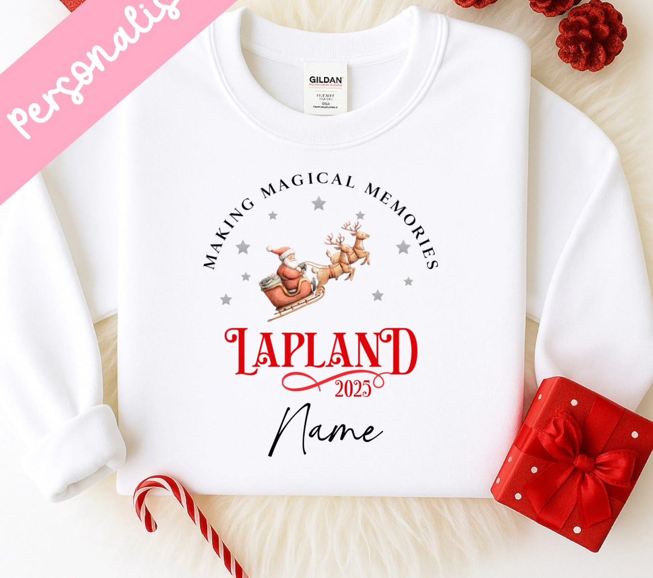 Visiting Lapland 2025 - personalised child/adult sweatshirt