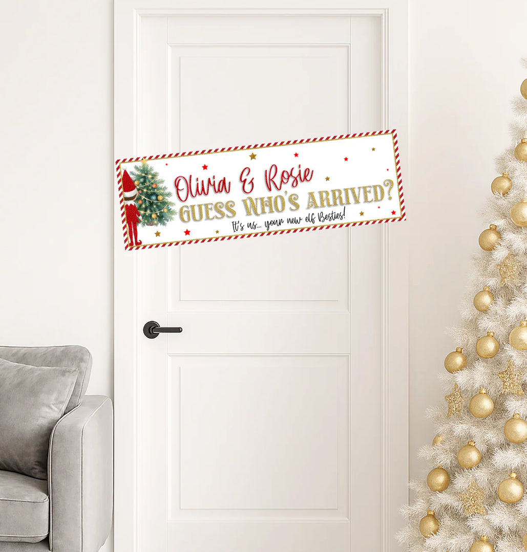 77cm x 25cm PVC waterproof personalised elf banner