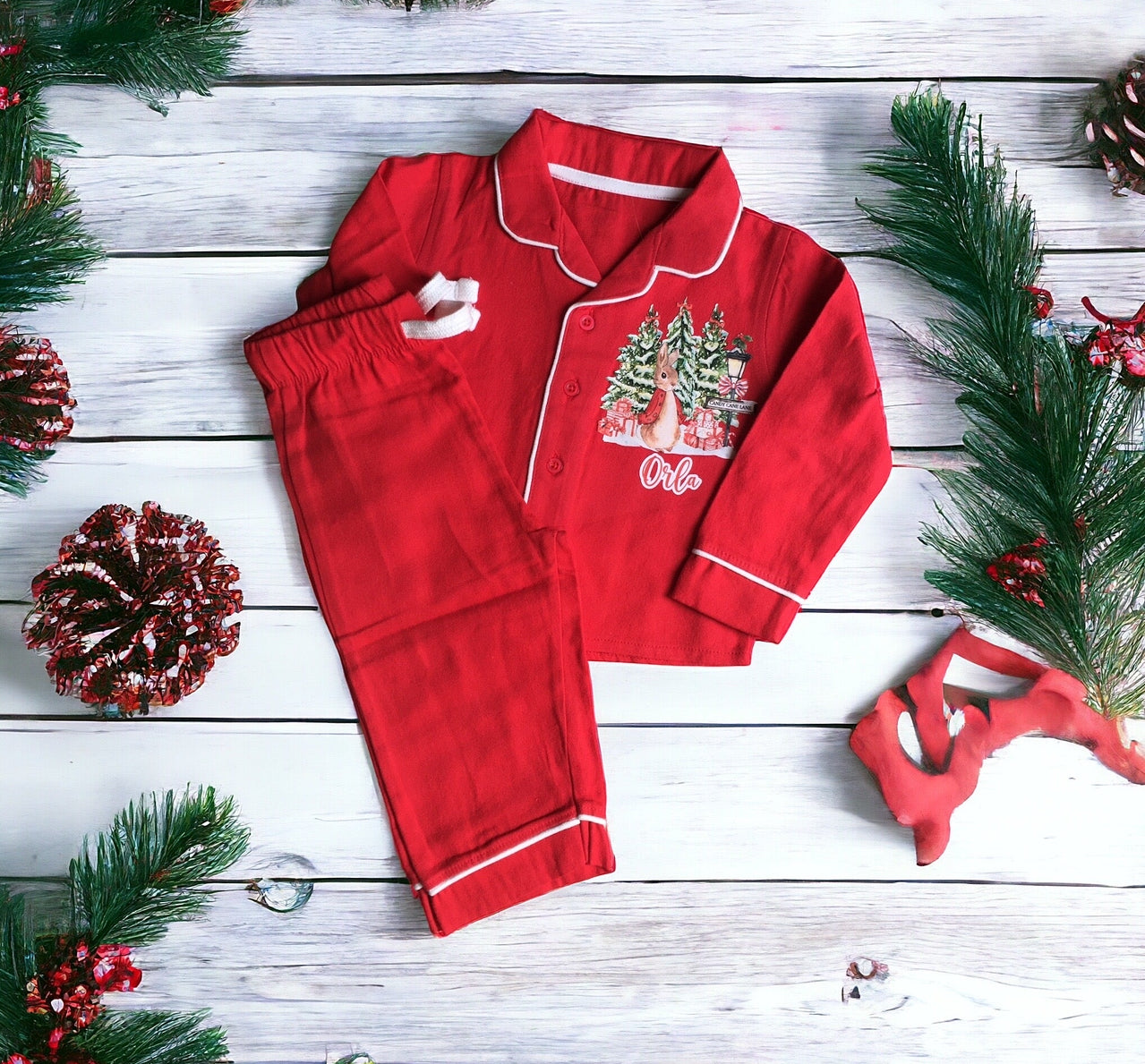 Personalised Peter rabbit Christmas pyjamas