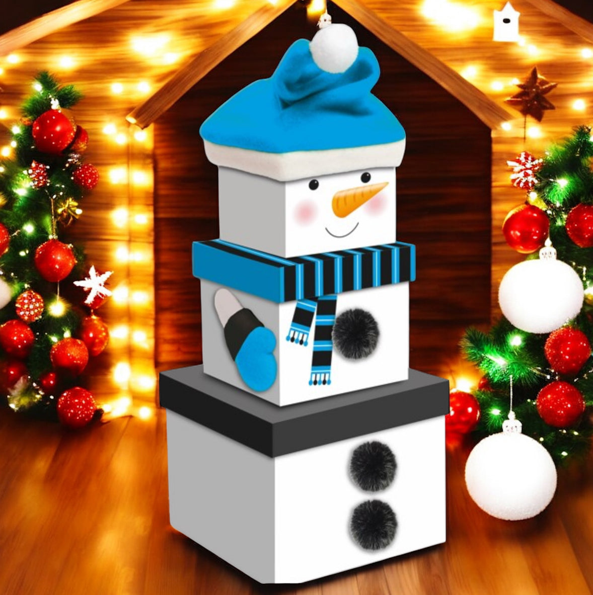 Christmas theme stacking gift boxes - personalisation included