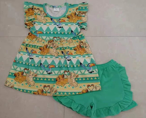 Animal kingdom Green T-shirt and shorts set
