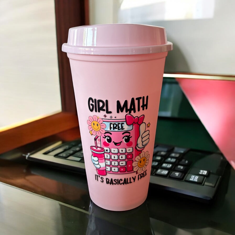 Personalised girl math hot cup