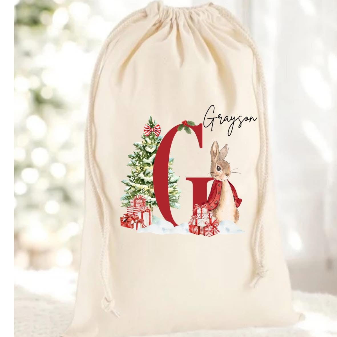 Budget Christmas Eve Personalised Sack (multiple designs)