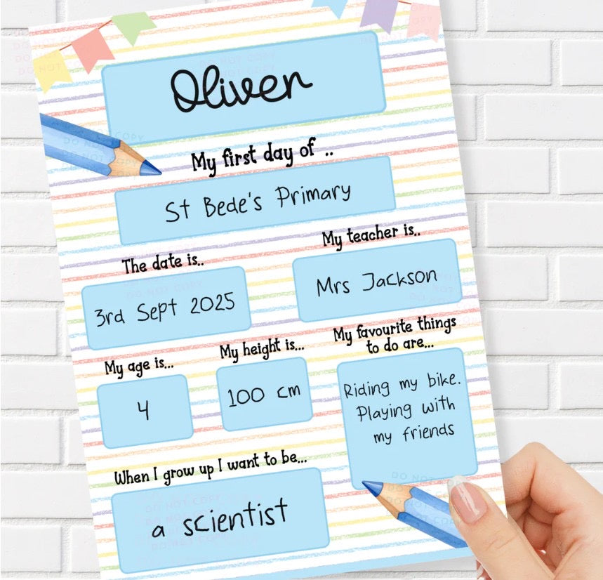 My first day of personalised boards