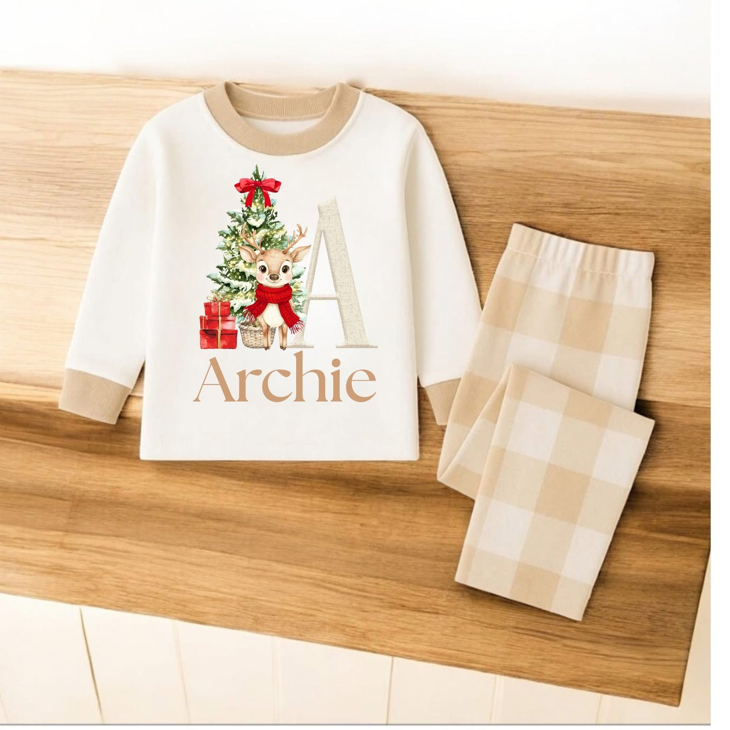 Little reindeer alphabet personalised pyjamas