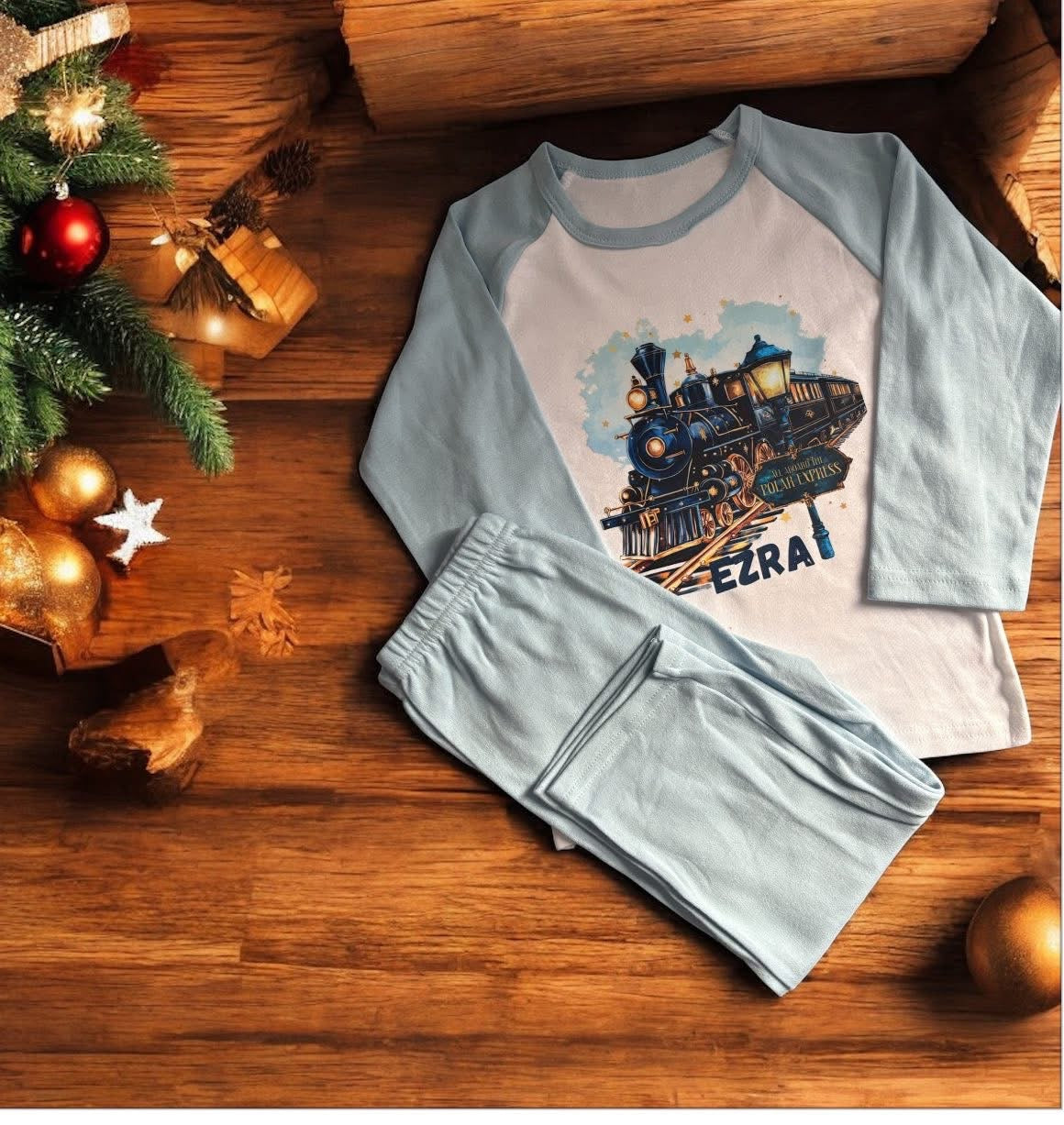 Personalised express train pyjamas