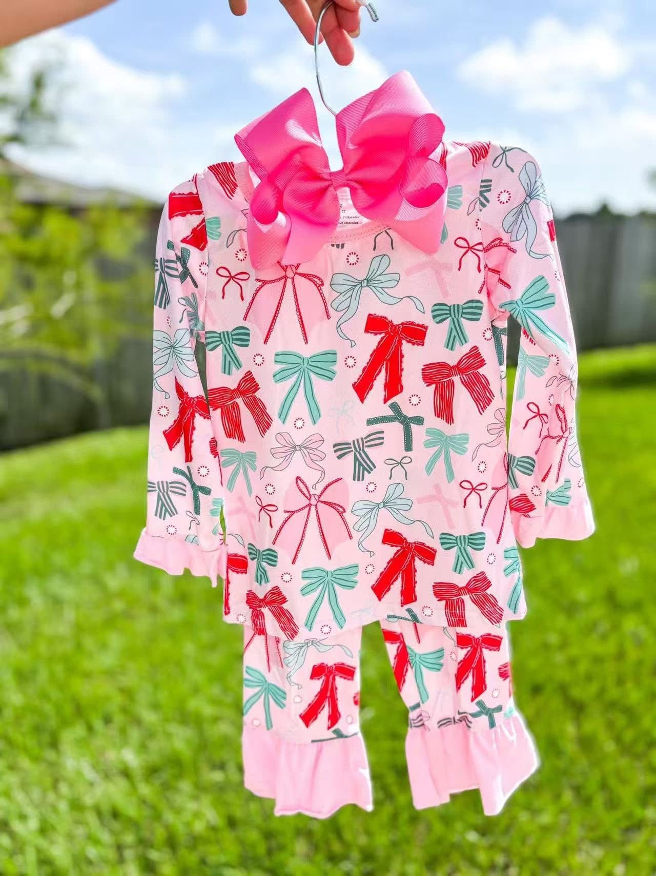 Ribbons & bows frilled pyjamas WITH BOW