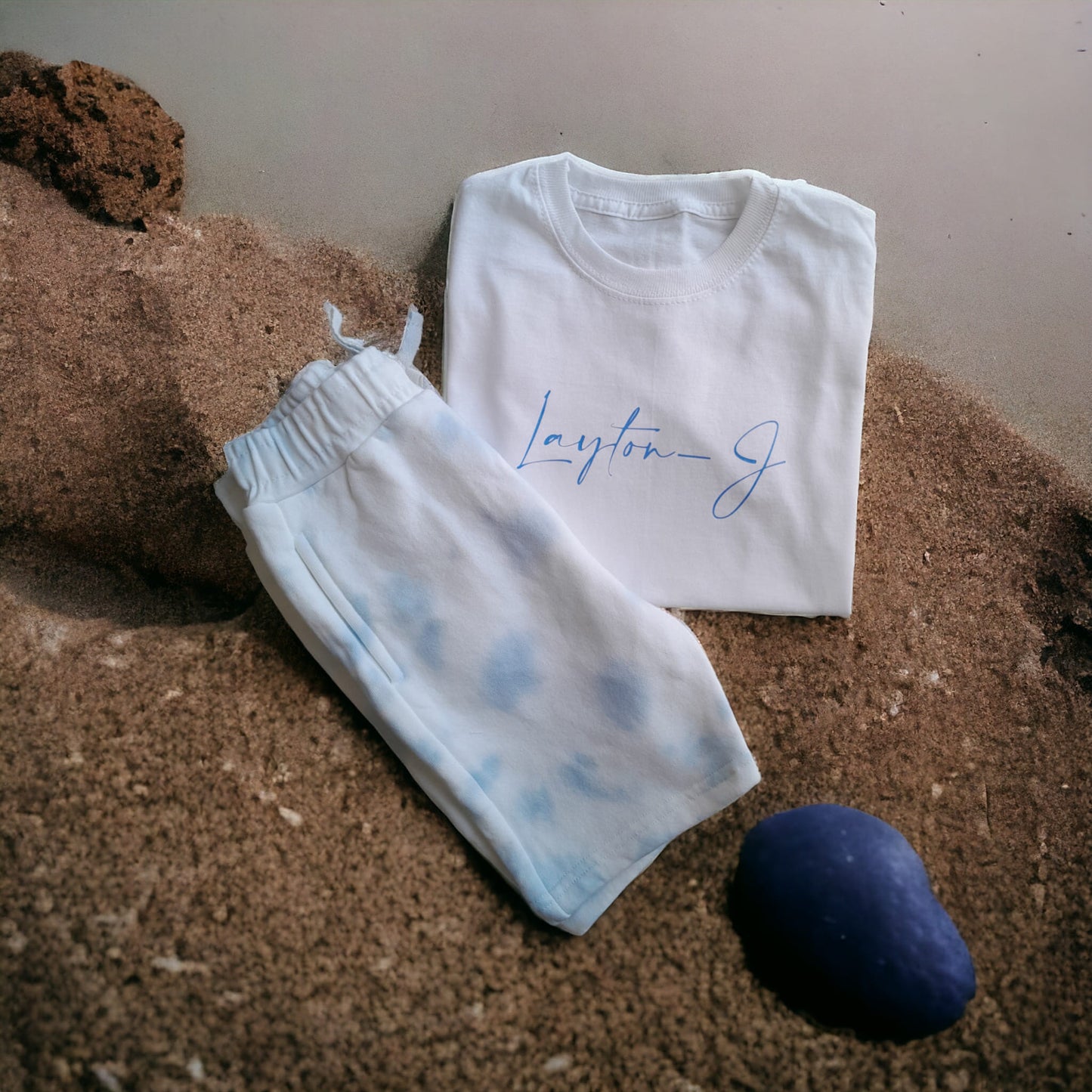 Personalised Tshirt & Tye dye shorts set