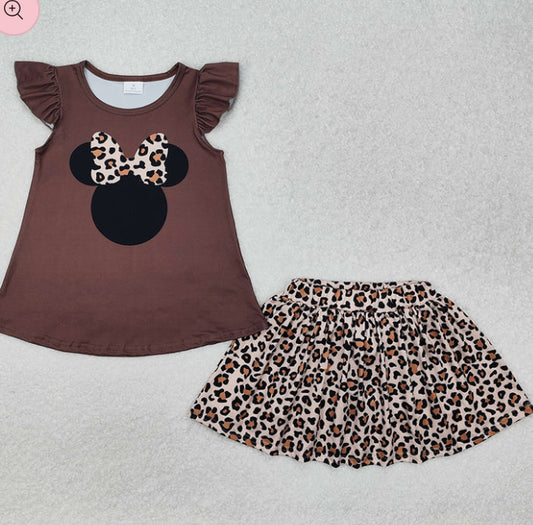 Leopard print mouse skirt set