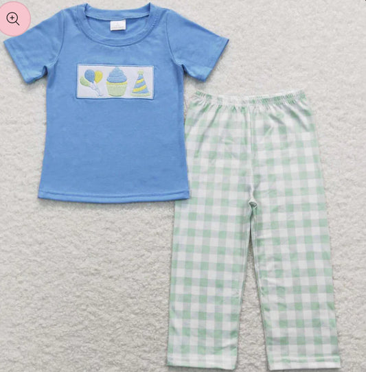 Boy/girl matching embroidered birthday pyjamas