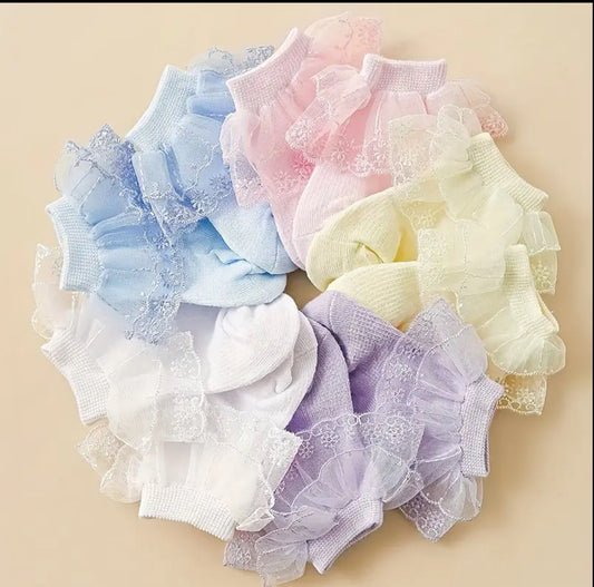 5 pack frilled ankle socks