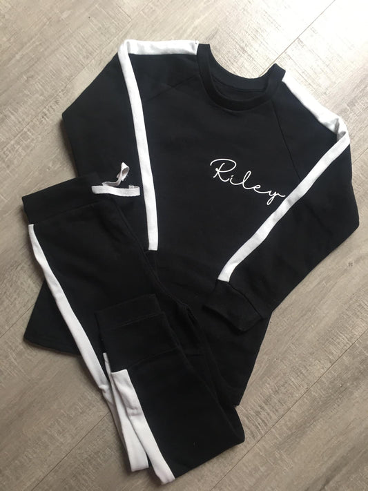 Personalised contrast tracksuit (multiple colours)