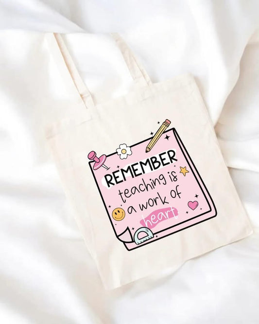 Teaching is a work of art tote bag