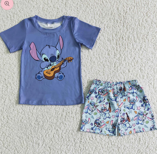 Ohana means family blue shorts set