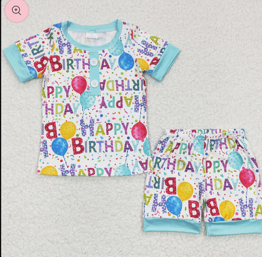 Boy/girl matching happy birthday pyjamas