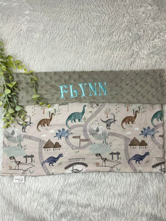 Dino land embroidered blanket