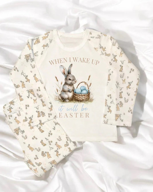 When I wake up it will be Easter pyjamas - blue