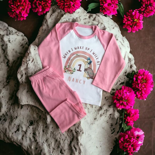 Jemima puddle duck personalised birthday pyjamas