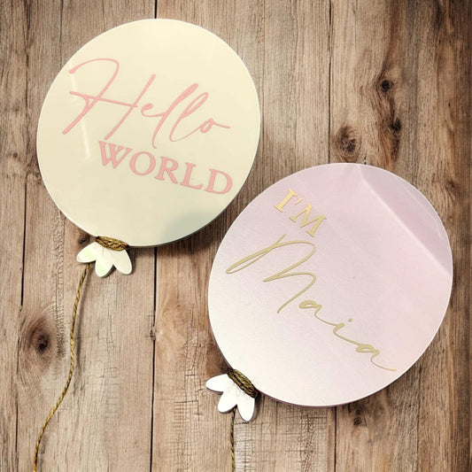 Personalised baby accouncement / name balloons
