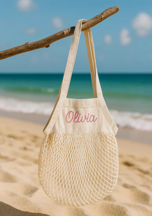 Embroidered beach bag