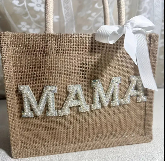 Mama lettering tote bag