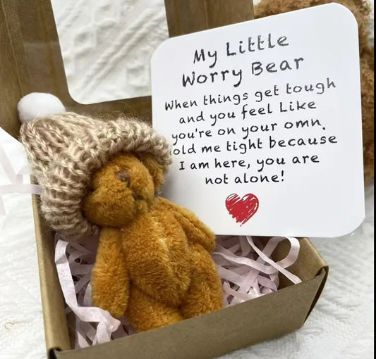 Little worry bear (includes hat, box and card)