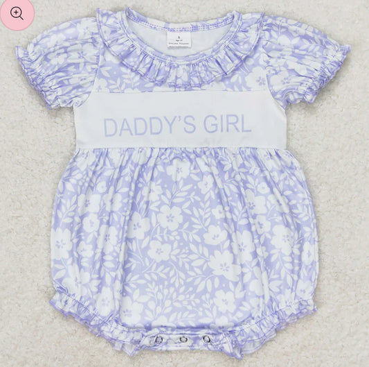 Daddy’s girl embroidered floral romper