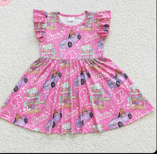 Printed Barbie world dress