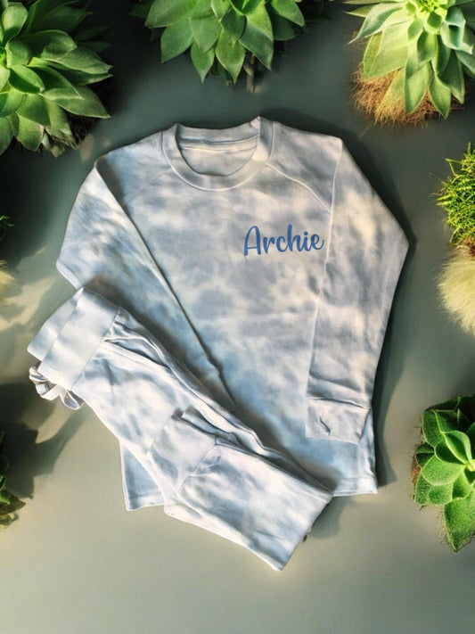Personalised Blue Tye Dye Loungeset