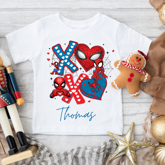Spiderman valentines personalised t shirt