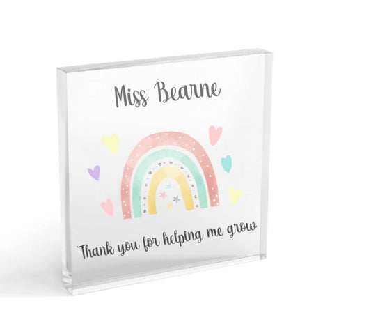 Personalised free standing acrylic block