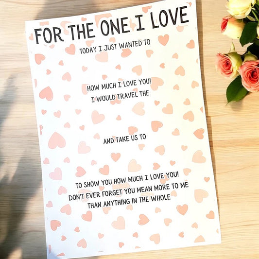 Valentines day A4 laminated chocolate board