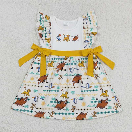 Animal kingdom Mustard Bow Dress