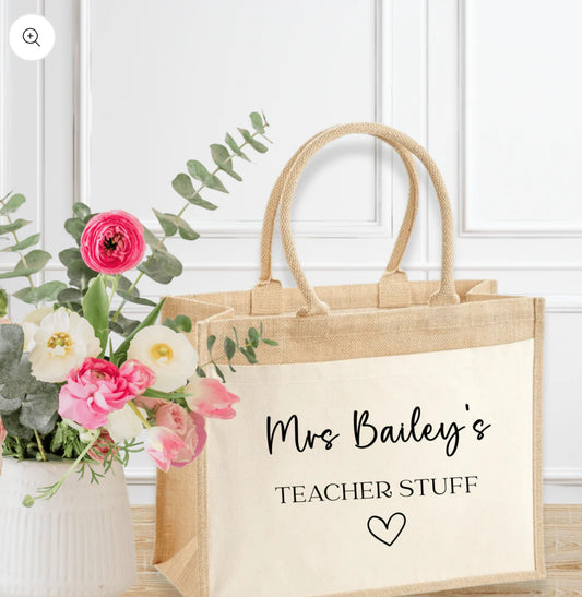 Personalised Teacher tote bag