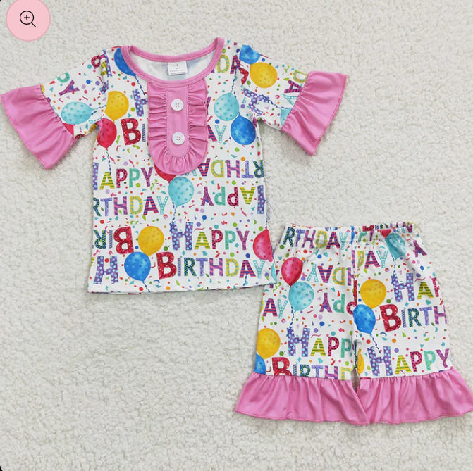 Boy/girl matching happy birthday pyjamas