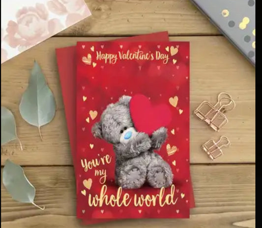 Teddy whole world Valentine’s Day card