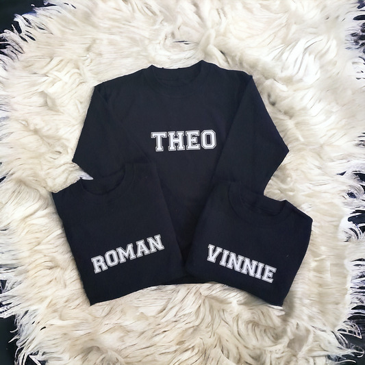 Varsity style long sleeved t shirt